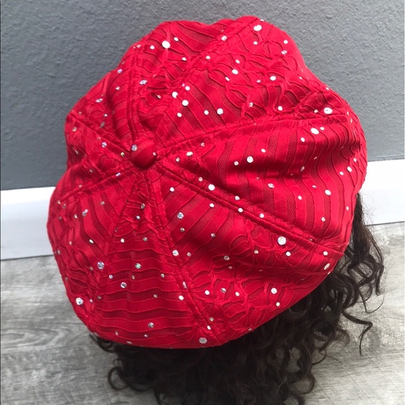 Red Rhinestone Hat - Picture 12 of 14
